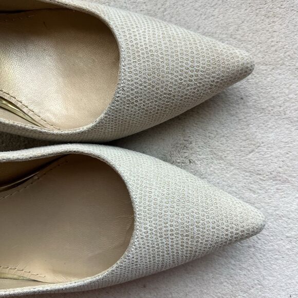 Stuart Weitzman Nude Goosebump Leather Heel Pump Women 5 M Textured Neutral - Picture 8 of 16